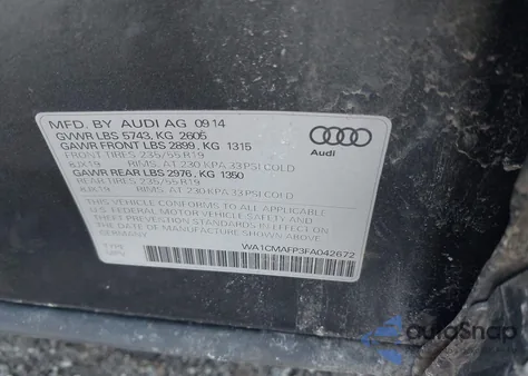 2015 Audi Q5 3.0 Tdi Premium Plus z USA, uszkodzony, nr VIN WA1CMAFP3FA042672